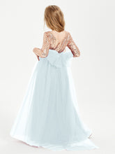 Glamorous Junior Bridesmaid Dresses Sequined Top Mist