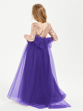Glamorous Junior Bridesmaid Dresses Sequined Top Regency