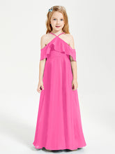 Off the Shoulder Long Junior Bridesmaid Dresses Azalea