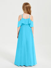 Off the Shoulder Long Junior Bridesmaid Dresses Pool