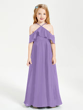 Off the Shoulder Long Junior Bridesmaid Dresses Tahiti