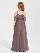 Off the Shoulder Long Junior Bridesmaid Dresses Vintage Mauve