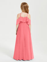 Off the Shoulder Long Junior Bridesmaid Dresses Watermelon