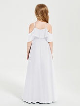 Off the Shoulder Long Junior Bridesmaid Dresses White