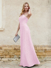 Halter Neck Sheath Lace Gown Blushing Pink