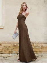 Halter Neck Sheath Lace Gown Brown
