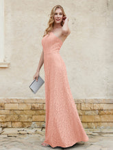 Halter Neck Sheath Lace Gown Coral