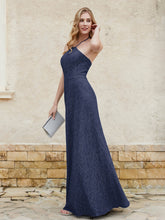 Halter Neck Sheath Lace Gown Dark Navy