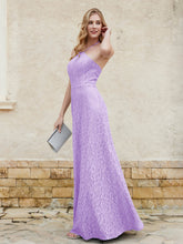 Halter Neck Sheath Lace Gown Lilac