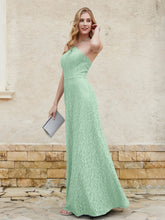 Halter Neck Sheath Lace Gown Mint Green