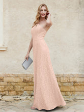Halter Neck Sheath Lace Gown Pearl Pink