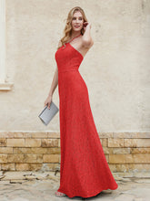 Halter Neck Sheath Lace Gown Red