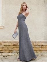 Halter Neck Sheath Lace Gown Steel Grey