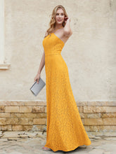 Halter Neck Sheath Lace Gown Tangerine