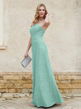 Halter Neck Sheath Lace Gown Turquoise