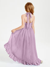 Boho Junior Bridesmaid Dresses Asymmetrical Cascading Skirt Wisteria