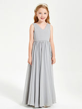Elegant Sleeveless Junior Bridesmaid Dresses Silver