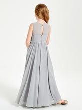 Elegant Sleeveless Junior Bridesmaid Dresses Silver