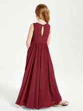 Elegant Sleeveless Junior Bridesmaid Dresses Burgundy