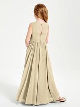 Elegant Sleeveless Junior Bridesmaid Dresses Champagne