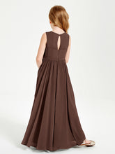 Elegant Sleeveless Junior Bridesmaid Dresses Chocolate