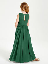 Elegant Sleeveless Junior Bridesmaid Dresses Dark Green