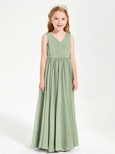 Elegant Sleeveless Junior Bridesmaid Dresses Dusty Sage