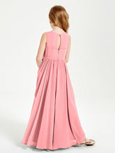 Elegant Sleeveless Junior Bridesmaid Dresses Flamingo