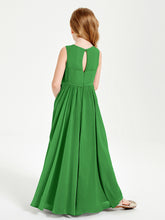 Elegant Sleeveless Junior Bridesmaid Dresses Green