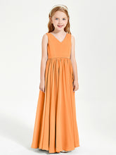 Elegant Sleeveless Junior Bridesmaid Dresses Orange
