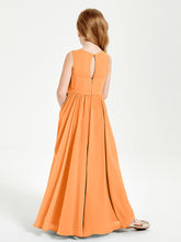 Elegant Sleeveless Junior Bridesmaid Dresses Orange