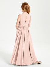 Elegant Sleeveless Junior Bridesmaid Dresses Pearl Pink