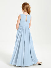 Elegant Sleeveless Junior Bridesmaid Dresses Sky Blue
