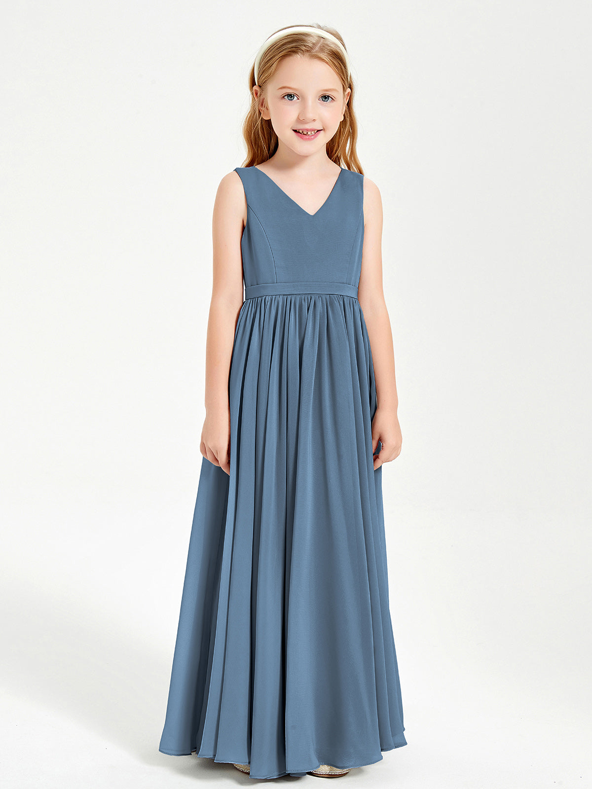 Popular Junior Pretty Blue Satin White Lace Short Bridesmaid Dresses, WG181 main image 1
