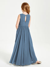 Elegant Sleeveless Junior Bridesmaid Dresses Slate Blue