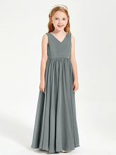 Elegant Sleeveless Junior Bridesmaid Dresses Steel Grey