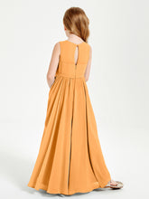 Elegant Sleeveless Junior Bridesmaid Dresses Tangerine