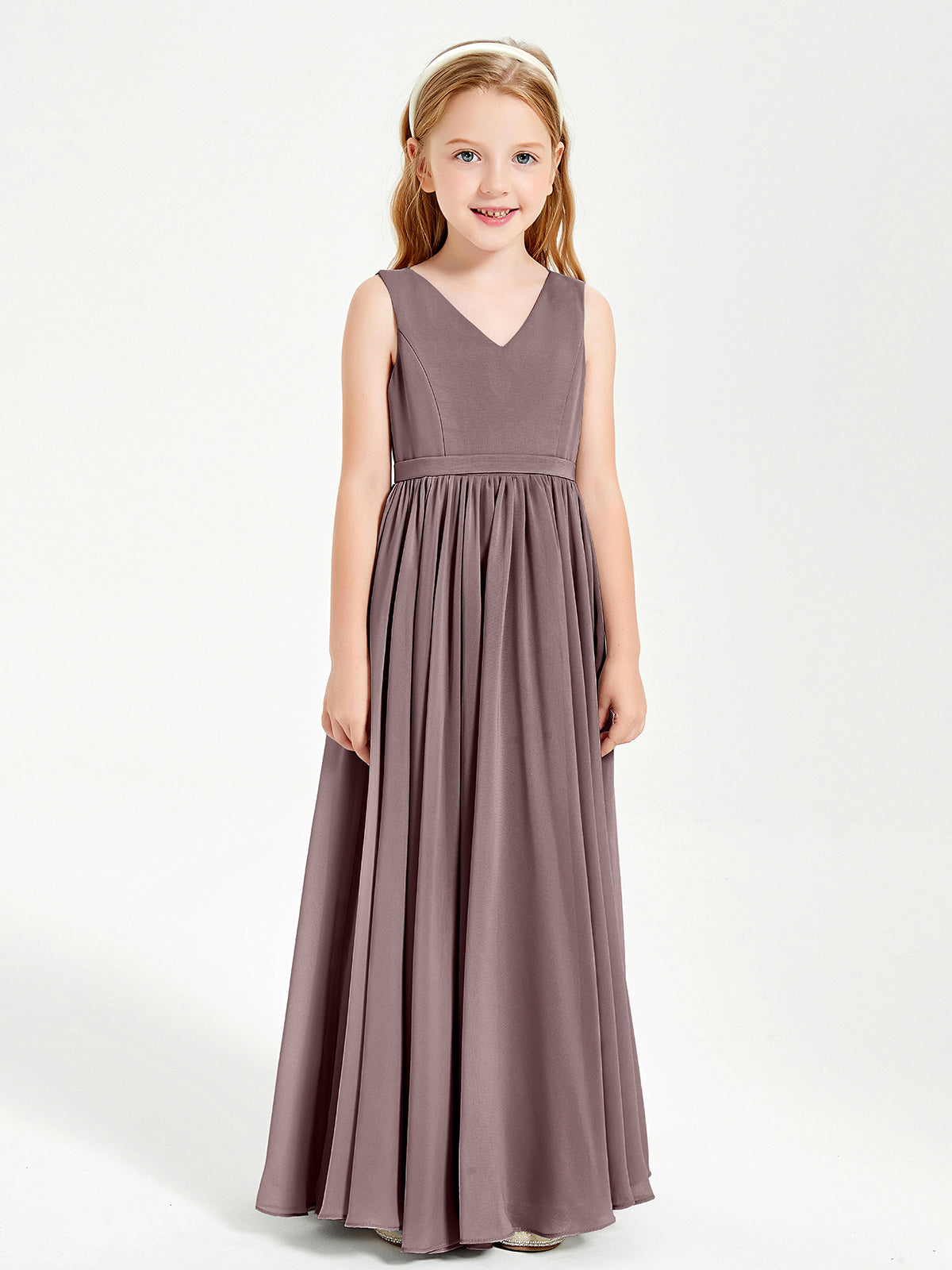 Halter Neck Lace Top Sleeveless Junior Bridesmaid Gown Vintage Mauve