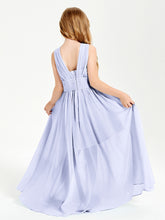 Long Elegant V-neck Bridesmaid Dresses For Juniors Lavender