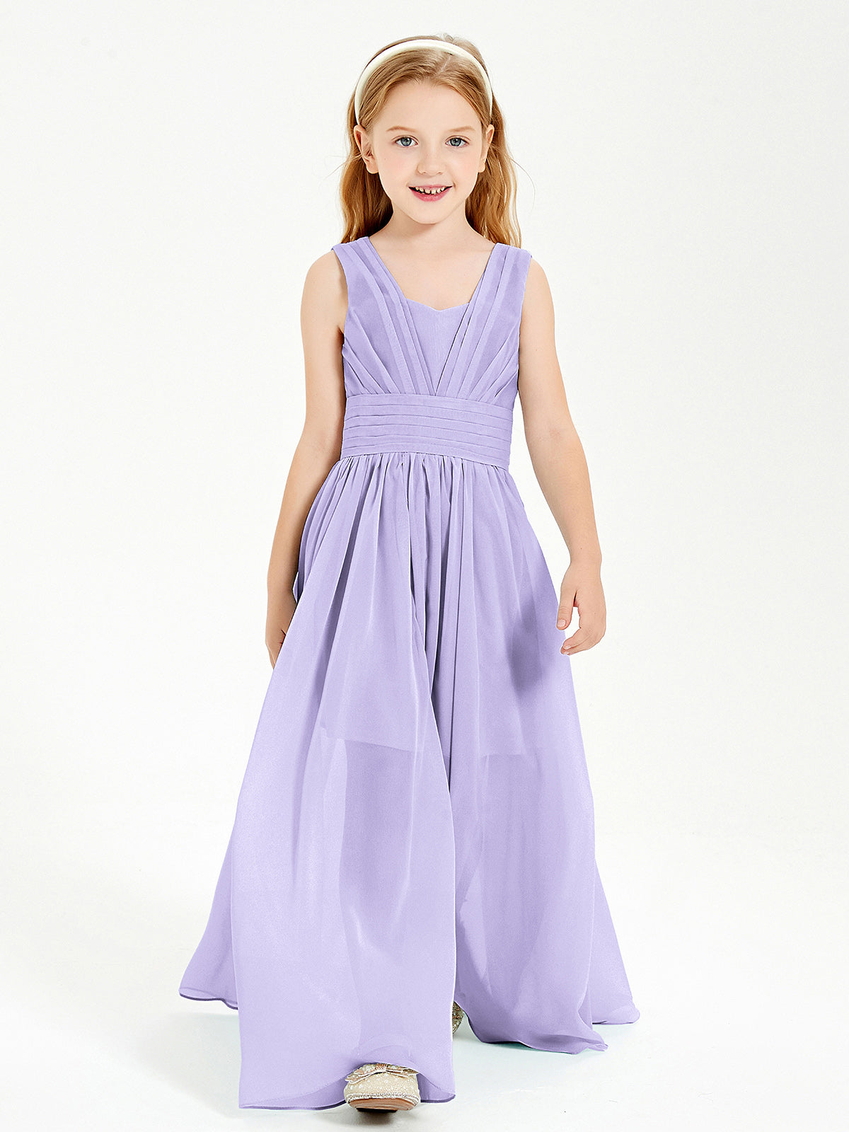 BABARONI Long Elegant V-neck Bridesmaid Dresses For Juniors Lilac, Lilac / J4 BABARONI Long Elegant V-neck Bridesmaid Dresses For Juniors Lilac, Lilac / J4