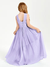 Long Elegant V-neck Bridesmaid Dresses For Juniors Lilac