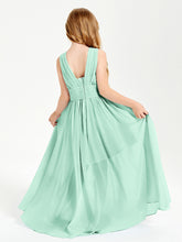 Long Elegant V-neck Bridesmaid Dresses For Juniors Mint Green