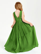 Long Elegant V-neck Bridesmaid Dresses For Juniors Moss