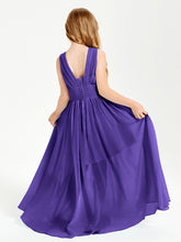 Long Elegant V-neck Bridesmaid Dresses For Juniors Regency