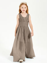 Long Elegant V-neck Bridesmaid Dresses For Juniors Taupe