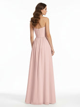 Strapless Sweetheart Neck Bridesmaid Dress with Slit Dusty Rose
