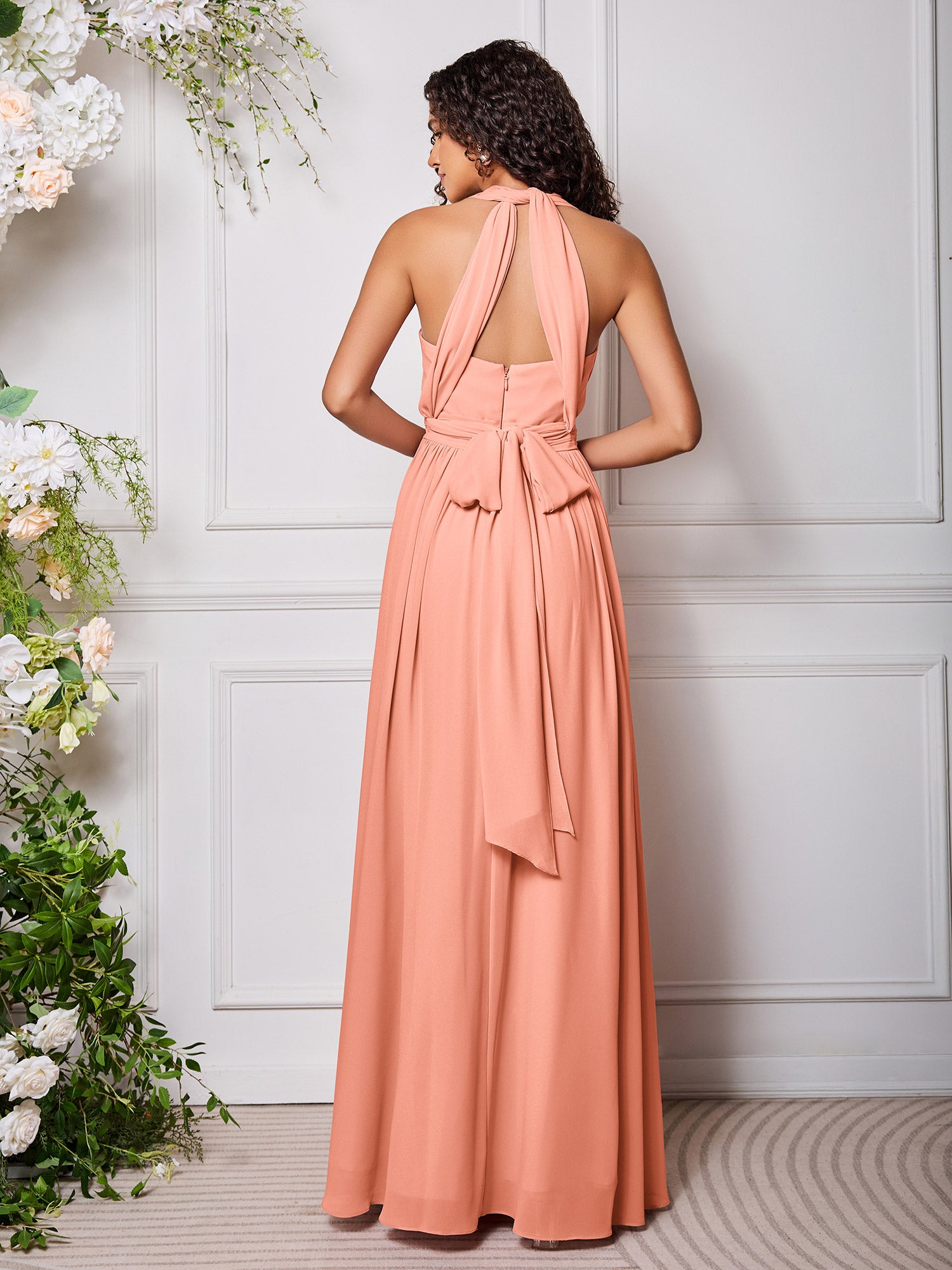 Criss-Cross Multi Wear Convertible Bridesmaid Dresses Papaya