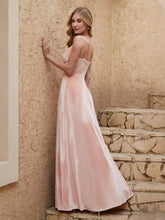 V Neck Velvet Dress With Slit Pearl Pink