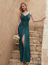 V Neck Velvet Dress With Slit Peacock Plus Size