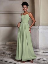 Cross Pleated Bodice Spaghetti Strap Dresses Dusty Sage
